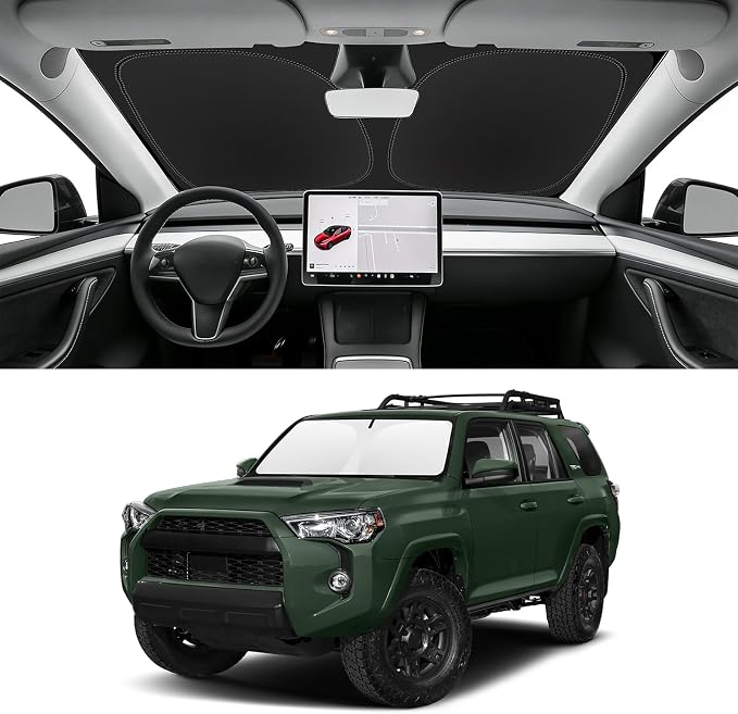Custom Fit Windshield Sun Shade for Toyota 4Runner 2010-2026, Blocks UV & Heat, Front Window Sunshade Accessories, Easy Fold & Store Keep Your Car Cooler