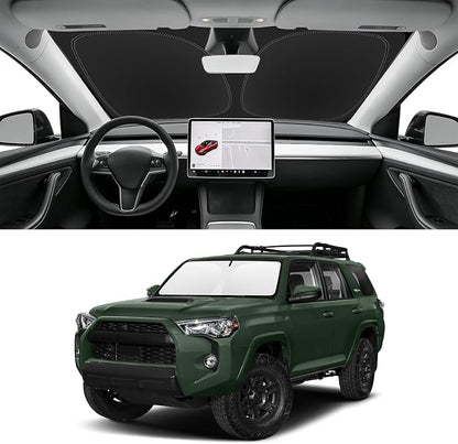 Custom Fit Windshield Sun Shade for Toyota 4Runner 2010-2026, Blocks UV & Heat, Front Window Sunshade Accessories, Easy Fold & Store Keep Your Car Cooler