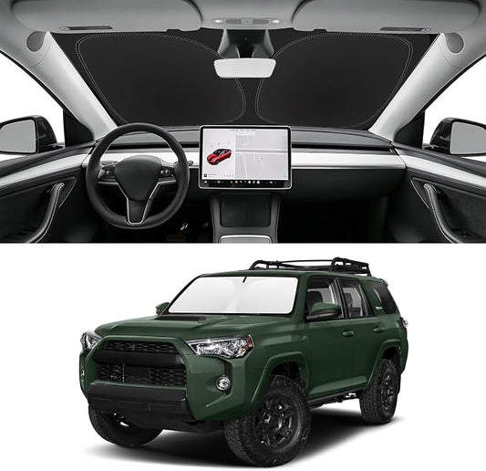 Custom Fit Windshield Sun Shade for Toyota 4Runner 2010-2026, Blocks UV & Heat, Front Window Sunshade Accessories, Easy Fold & Store Keep Your Car Cooler