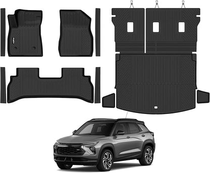 Floor Mats for 2021-2026 Chevrolet Trailblazer FWD(Only Fit Cargo in Upper Deck Position), Trunk Mat & Backrest Mat & Door Sill Guard All Weather TPE Protector for Trailblazer Accessories