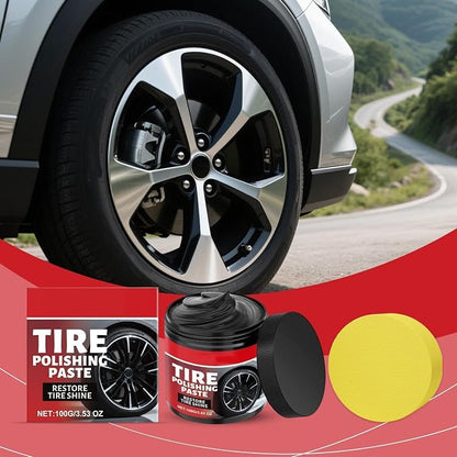 Auto Wheel Polishing Paste, Tyre Shine for Cars, Vehicle Polishing Product with Protective Gloss Shield, Viscous Conditioning Paste, Truck RV SUV Compound with Resilient Curing Agents, Collectors Shop