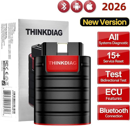 Thinkdiag OBD2 Scanner Bluetooth Full System Bidirectional Diagnostic Scan Tool OE Level Code Reader with ECU Function 15+ Reset Service FCA AutoAuth All Software 1 Year Update Fits for iOS & Android