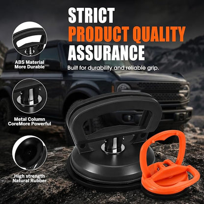 3 Pack Suction Cup Dent Puller,Car Dent Removal,Dent Repair Kit | Paintless Car Dent Puller,With Strong Pulling Power for Car Body & Hail Damage, Object Moving and Glass Lifting(Black+Orange)