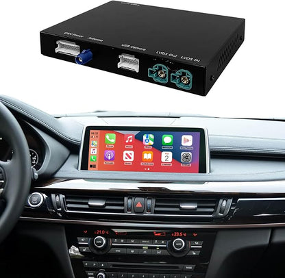 Wireless CarPlay Retrofit Kit Decoder Compatible with BMW 1/2/3/4/5/6/7/X1/X3/X4/X5/X6 (2012–2016), for NBT System, Supports Android Auto, Mirror Link, Reverse Camera