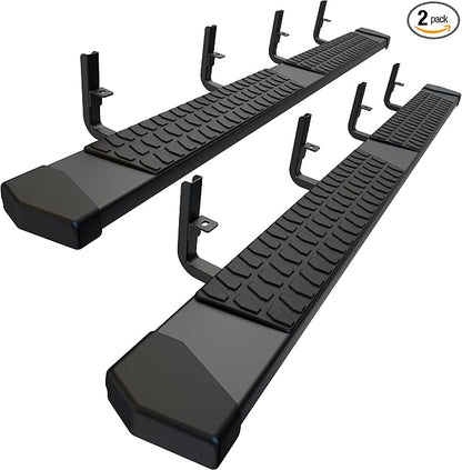 6 Inches Running Boards Side Steps Compatible with 2015-2026 Chevy Colorado/GMC Canyon Crew Cab, Black Textured Aluminum Nerf Bars