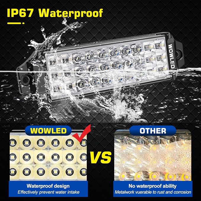 2 Pack Flush Mount LED Pod Lights, 7.5 Inch 40W Bumper Backup Reverse Spot Flood Combo Waterproof Off-Road Driving, LED Light Bar for SUV Truck ATV UTV Boat 12V 24V