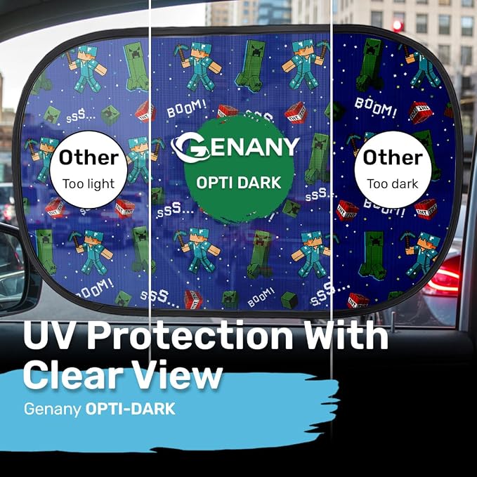 GENANY 2pcs Game Window Sun Shade for Sedan SUV Truck (21x14 Inches), Sun Shades for Side Window, Accessories for Kids, Baby Window Shades, Summer Car Decor