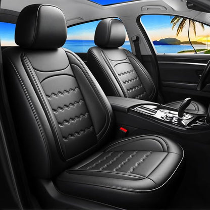 Trax Car Seat Covers Fit for Chevrolet/Chevy Trax 2024 2025 2026, Full Coverage Leather Waterproof Breathable Seat Covers, Automotive Seat Protectors, Airbag Compatible (2 Front Seats, Black)
