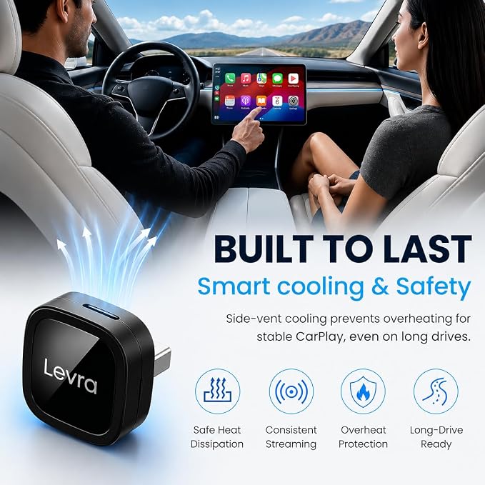 Wireless CarPlay Adapter 2026 for iPhone, Smart Auto-Connect Detects Closest iPhone for Couples & Families, 5GHz Dual-Band, Bluetooth 5.3, USB-A & USB-C, Aluminum, Cars 2016+ iOS 10+, 2-Yr US Warranty