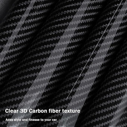 Steering Wheel Cover for 2017-2023 Tesla Model 3 2020-2024 Tesla Model Y, Carbon Fiber Steering Wheel Cover for Tesla Model 3/Y Accessories, Glossy Black