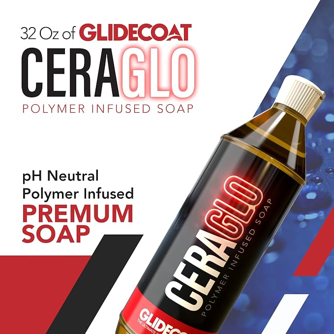 Ceraglo Polymer-Infused Soap - Ceramic Foaming Car Soap and pH Neutral Boat Cleaner - Aftercare Wash for Ceramic Coating - Increased Durability with Added Polymer Protective Layer (32oz)