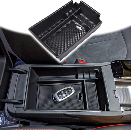Center Console Organizer Compatible with Hyundai Sonata 2020 2021 2022 2023 Accessories, Sonata N-Line/Limited Insert Tray Secondary Storage Armrest Box ABS Black