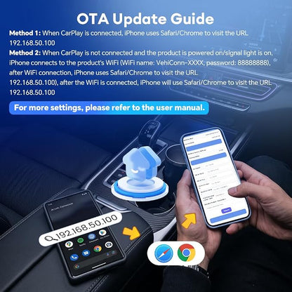Carlinkit 4.0 Wireless CarPlay & Android Auto Adapter, Plug & Play, 2 in 1 - Fit for Factory Wired CarPlay Cars from 2015 to Now, No Latency, Online Upgrade, Auto-Connect After Set