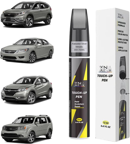 XNA Alabaster Silver Metallic(NH-700M) for Honda Touch Up Paint, Car Scratch Remover for Nicks and Chips Repair, 2-In-1 Quick & Easy Fix Car Scratch Repair Kit with Exact Color-Matched