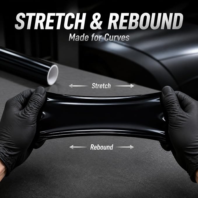 7.5Mil Gloss Black Automotive Wrap,60inX60FT Self-Healing Paint Protection Film, Anti-Yellowing Scratch Resistant Car Body Shield for Sedan, SUV, Truck