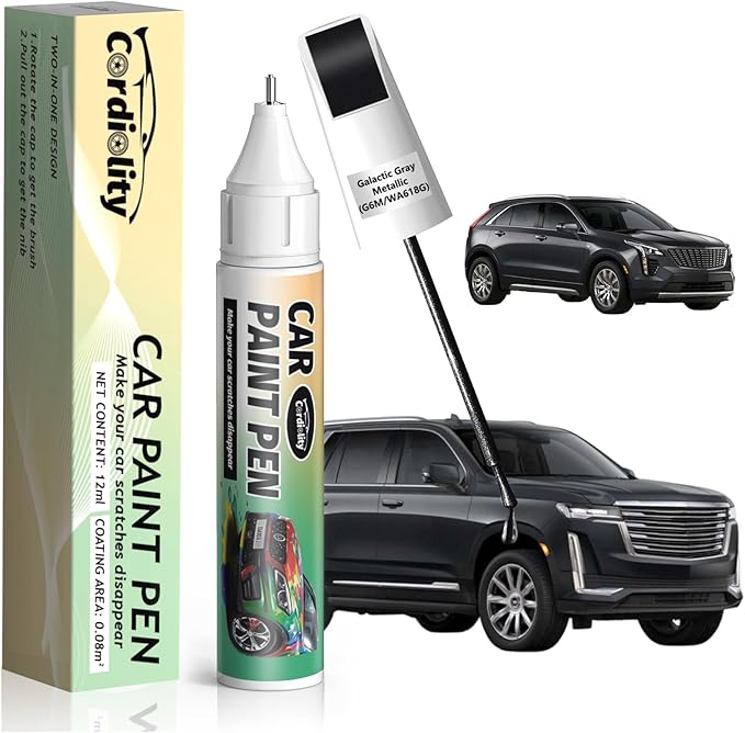Galactic Gray Metallic(G6M/WA618G) Touch Up Paint Pen for Cadillac,Car Paint Scratch Repair Pen Quick and Easy Fix Auto Paint Scratch