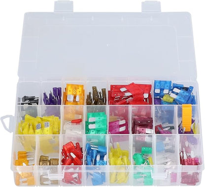 Sonew 300Pcs Car, Automotive Medium Small PES Replacement Kit with 32V, Easy Identification, Transparent Storage Box, Protect Vehicles