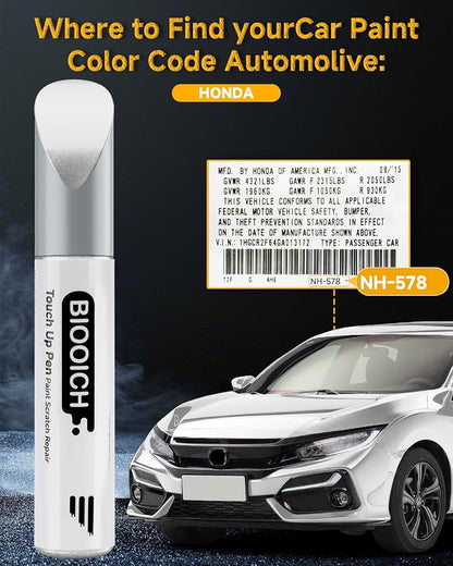 Touch Up Paint Pen Exact Color Match Car Chip and Scratch Repair (for Honda, Taffeta White(NH-578))