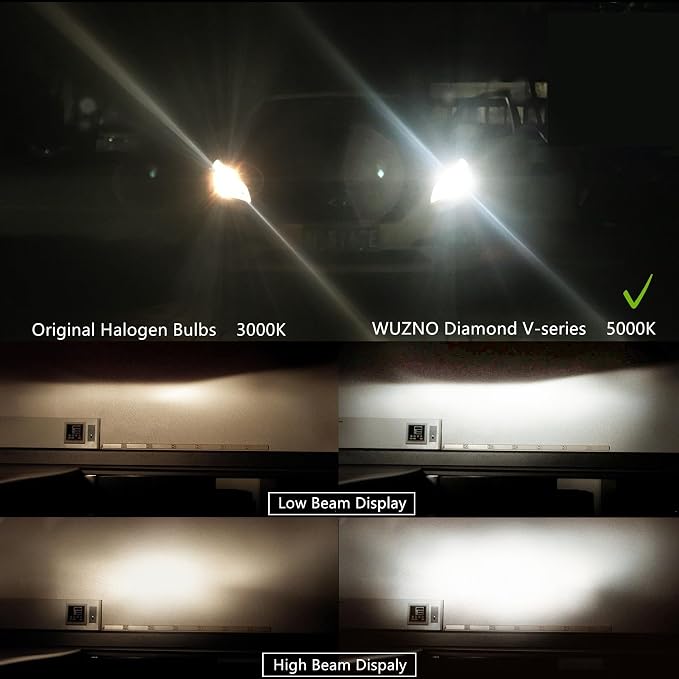 9012 Halogen Headlight Bulb 12V 55W, Auto Light Hir2 For High & Low Beam White 5000K Headlamp Head light Super Bright Long Life 2 pack