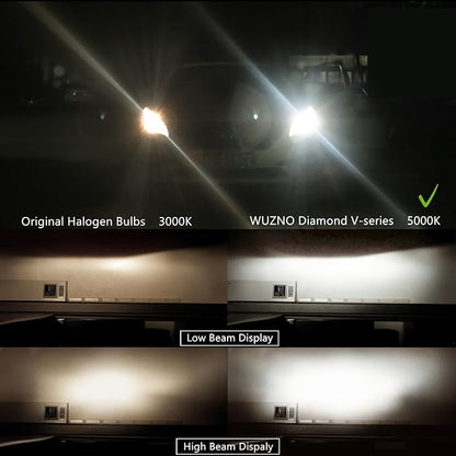 9012 Halogen Headlight Bulb 12V 55W, Auto Light Hir2 For High & Low Beam White 5000K Headlamp Head light Super Bright Long Life 2 pack