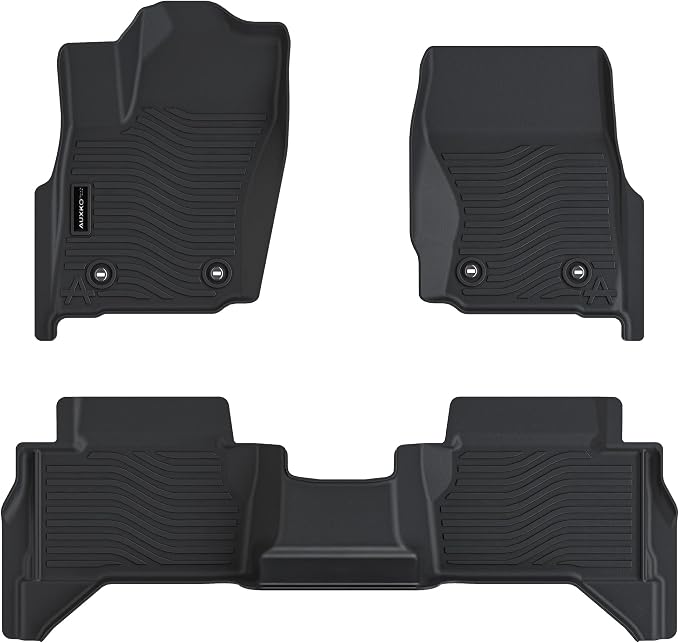 Auxko All Weather Floor Mats Fits for Toyota Tacoma Hybrid Double Cab 2026 2025 2024 TPE Liners Car Accessory Odorless Anti-Slip Floor Mats Black