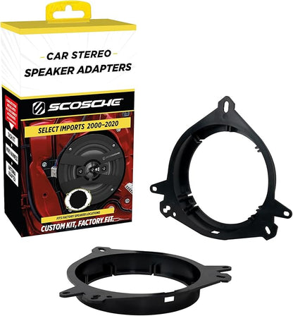 Scosche SAT6 5.25-6.5” Speaker Adapters Compatible with Select 2000-2020 Lexus, Scion and Toyota Vehicles - Adapter for 5 1/4' to 6 1/2' Car Door Speakers - Sold in Pairs - Does Not Fit 6.75' or 6X9'