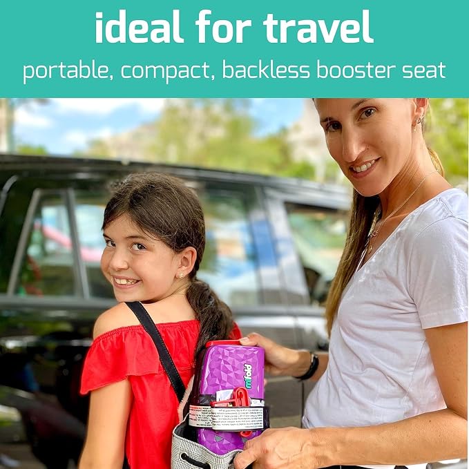 New mifold Comfort Grab-and-go Car Backless Booster Seat- Compact and Portable for Every Day, Carpooling, Travel, Compact for Every Day, Comfortable for Every Adventure, Racing Red
