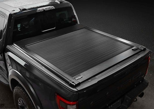 Syneticusa Stealth Black Retractable Hard Tonneau Cover T-Slot Rails Fits 2008-2026 Ford F-250/350 Super Duty 6' 10" Truck Bed Premium Edition Accessories Waterproof