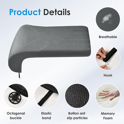 FLORICH Car Seat Extender Leg Extender Support Cushion for Driver Seats Office Chair, Leather Carseat Leg Support for Long Drivers Universal Car Seat Cushion Legs Rest Pads-Deep Grey