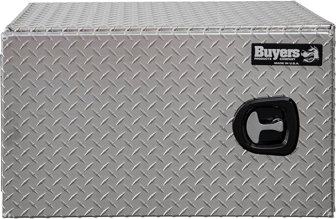 Buyers Products 1705203 Underbody Truck Tool Box with Barn Doors, 18x18x30 Inch, Diamond Tread Aluminum, Made in USA, Compression Latch, Weather Resistant, Toolbox for Flatbeds, Trailers & Work Trucks
