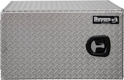 Buyers Products 1705203 Underbody Truck Tool Box with Barn Doors, 18x18x30 Inch, Diamond Tread Aluminum, Made in USA, Compression Latch, Weather Resistant, Toolbox for Flatbeds, Trailers & Work Trucks