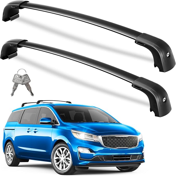 Wonderdriver Roof Rack Cross Bars 300lbs Compatible with Kia Sedona 2015-2021,Heavy Duty Aluminum Lockable Roof Rails Crossbars Cargo Canoe Black Rooftop Cargo Carrier Luggage.