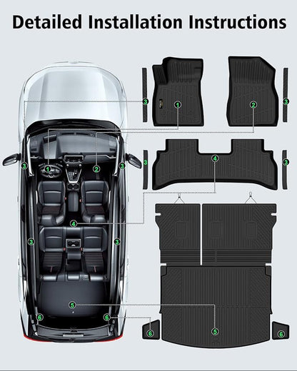 Floor Mats Custom Fit for Chevy Trailblazer FWD 2021-2025 2026 Trunk Mat with Backrest Mat All Weather TPE Cargo Liner Full Set for Chevrolet Trailblazer Accessories,Black (Upper Cargo Floor Mat)