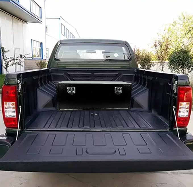 48 Inch Underbody Truck Toolbox with T-Handle Lock, Heavy Duty Truck Underbody Tool Box Chest For Storage, 48"x 18"x 18" inch Black