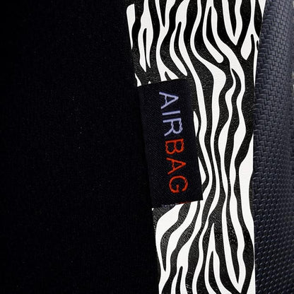 Flying Banner car seat Covers Protects Zebra Printing Faux Leather Carbon Fiber Front Pair Carbon Fibre