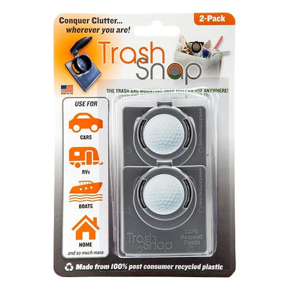 Reusable Bag Holders for Trash & Recycling | Eco-Friendly, Adhesive Clip System for Car, RV, Home, Travel, Boat | Recycled Plastic Golf - 2 Pack