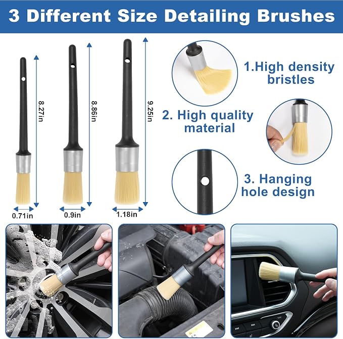 Windshield Cleaner Tool, 13Pcs Car Interior Cleaning Kit, Car Detailing Kit Interior Cleaner, Car Detailing Brushes, Car Cleaning Gel, Inside Cleaning Supplies Accessories for Women Men