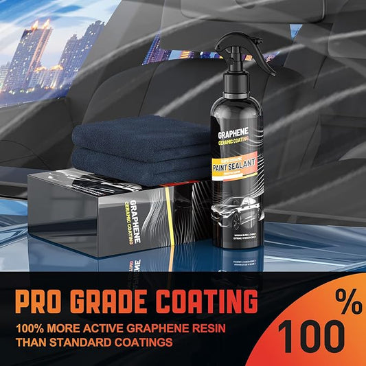 Graphene Ceramic Coating for Cars (17oz) - 12H Ceramic Spray Coating - 24+ Months of Long Lasting Protection - Ultra High Gloss & Shine - Unmatched Slickness - Extremely Hydrophobic