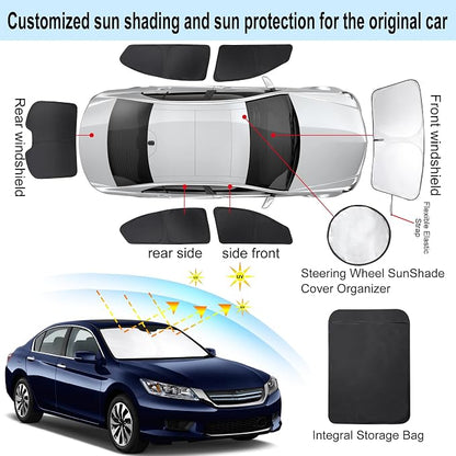 TINGLU Window Shades for Honda Accord 2013 2014 2015 2016 2017 Accessories Car Side Full Windows Windshield Sun Shade Sun UV Rays & Privacy Protection for Camping,Napping,and Relaxing 6PCS