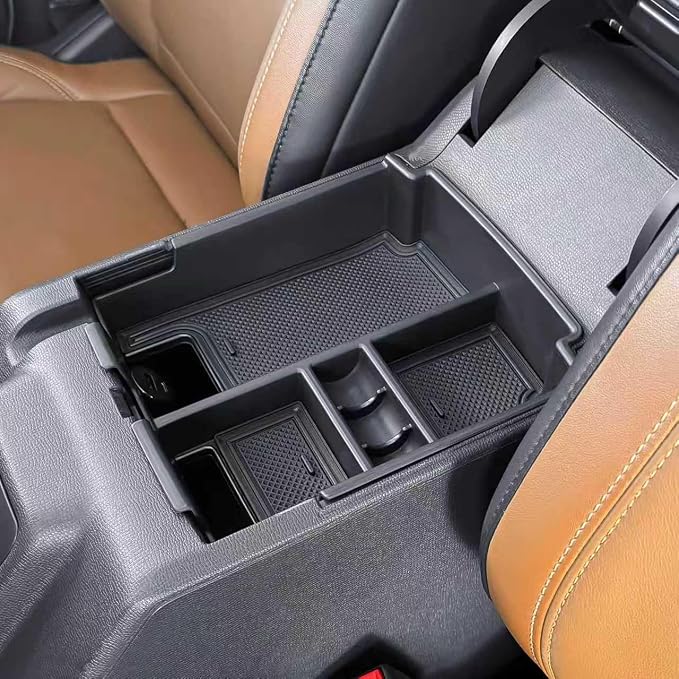EDBETOS 2025 Upgrade Center Console Organizer for Ford Bronco 2025 4-Door Console Insert Tray Full Size Bronco Secondary Armrest Storage Box w/Coin Holder (Not for 2-Door & Bronco-Sport)