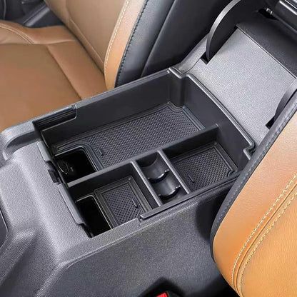 EDBETOS 2025 Upgrade Center Console Organizer for Ford Bronco 2025 4-Door Console Insert Tray Full Size Bronco Secondary Armrest Storage Box w/Coin Holder (Not for 2-Door & Bronco-Sport)
