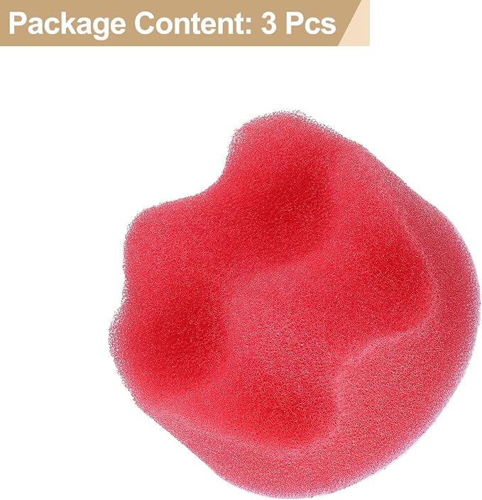 HARFINGTON 3pcs Buffing Sponge Pads 2" Polishing Wheel Waffle Finishing Grip Pad Car Buffer Polisher with Hook and Loop Back for Car Detailing Polishing Waxing, Red