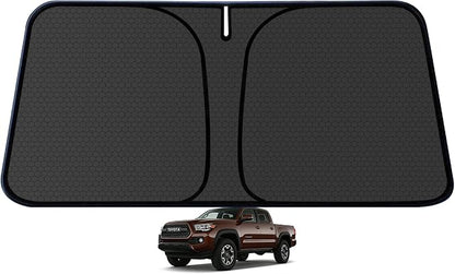 Tacoma Customized Windshield Sun Shade for 2016-2026 Tacoma SR/SR5/TRD Sport/TRD OffRoad/TRD Pro/Limited 2/4Dr Front Window SunShade Visor Protector Foldable Blocks UV Rays Keep Car Cooler Accessories