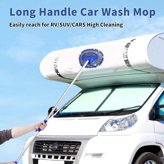 Wontolf 62'' Car Wash Brush Kit with Long Handle, Microfiber Car Wash Mop Mitt, Car Cleaning Detailing Kit, Exterior Interior Car Cleaning Supplies for Cars RV Truck Boat