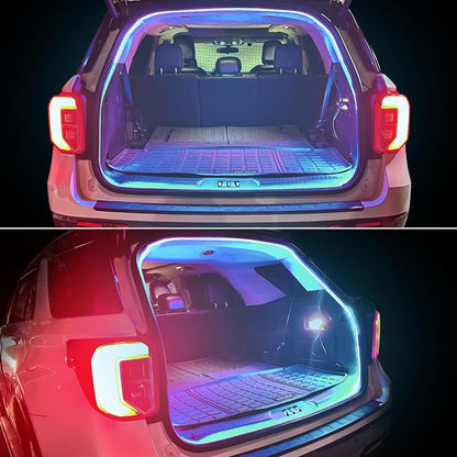 HOLDCY Car LED Strip Lights - Trunk Cargo Ambient Lighting, Ice Blue 7000K, 118.11 inches Flexible Cuttable LED Light Strip, Easy Install, Waterproof, Universal Fit for Car Trunks, SUVs, and Vans