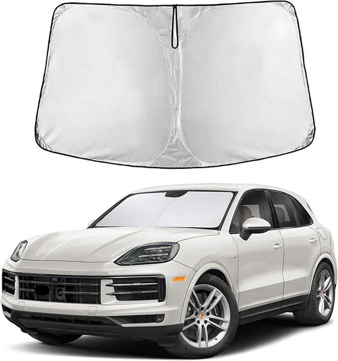 EcoNour Windshield Sunshade Compatible for Porsche Cayenne 2019-2023 2024 2025, Sun Visor for Front Windshield & Window Sun Shade Cover, UV Heat Blocker & Protector, Car Accessories
