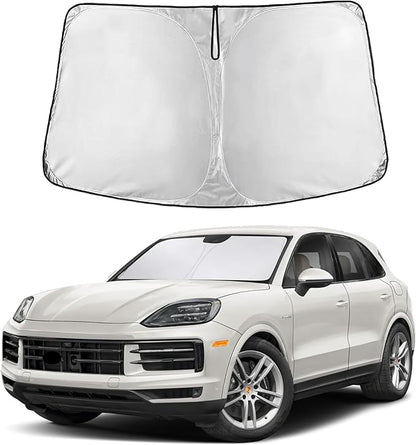 EcoNour Windshield Sunshade Compatible for Porsche Cayenne 2019-2023 2024 2025, Sun Visor for Front Windshield & Window Sun Shade Cover, UV Heat Blocker & Protector, Car Accessories