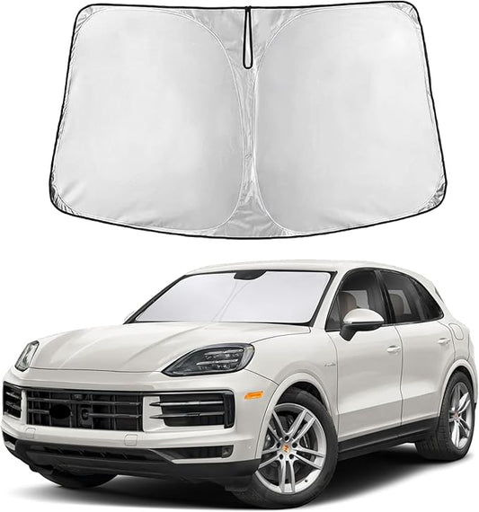 EcoNour Windshield Sunshade Compatible for Porsche Cayenne 2019-2023 2024 2025, Sun Visor for Front Windshield & Window Sun Shade Cover, UV Heat Blocker & Protector, Car Accessories