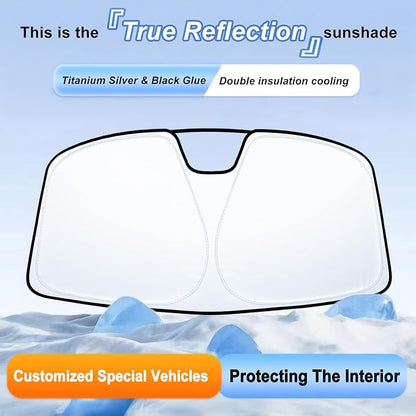 Windshield Sun Shade for 2021-2026 Ford Bronco Sport| Fully Covered Foldable Front Window Sun Visor| 310T Polyester| UV Heat Insulation Protection| Outdoor Camping (Not for Bronco Model)