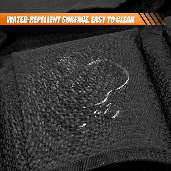 Car Backseat Organizer, Waterproof Oxford Automotive Seat Back Protector with 8 Pockets, Hanging Vehicle Behind Seat Storage Bag, Universal Travel Accessories for RV, SUV, Truck(Black)